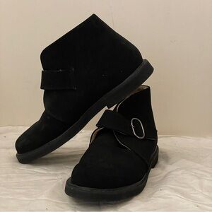 Free Lance Buckle Nubuck Leather Bootie Goth Soft Grunge Vintage Indie French 39